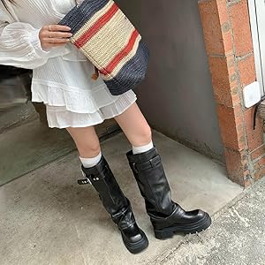 【新品未使用】 yilon Strap belt long bootsベージュ 新品未使用】 yilon Strap belt long bootsベージュ